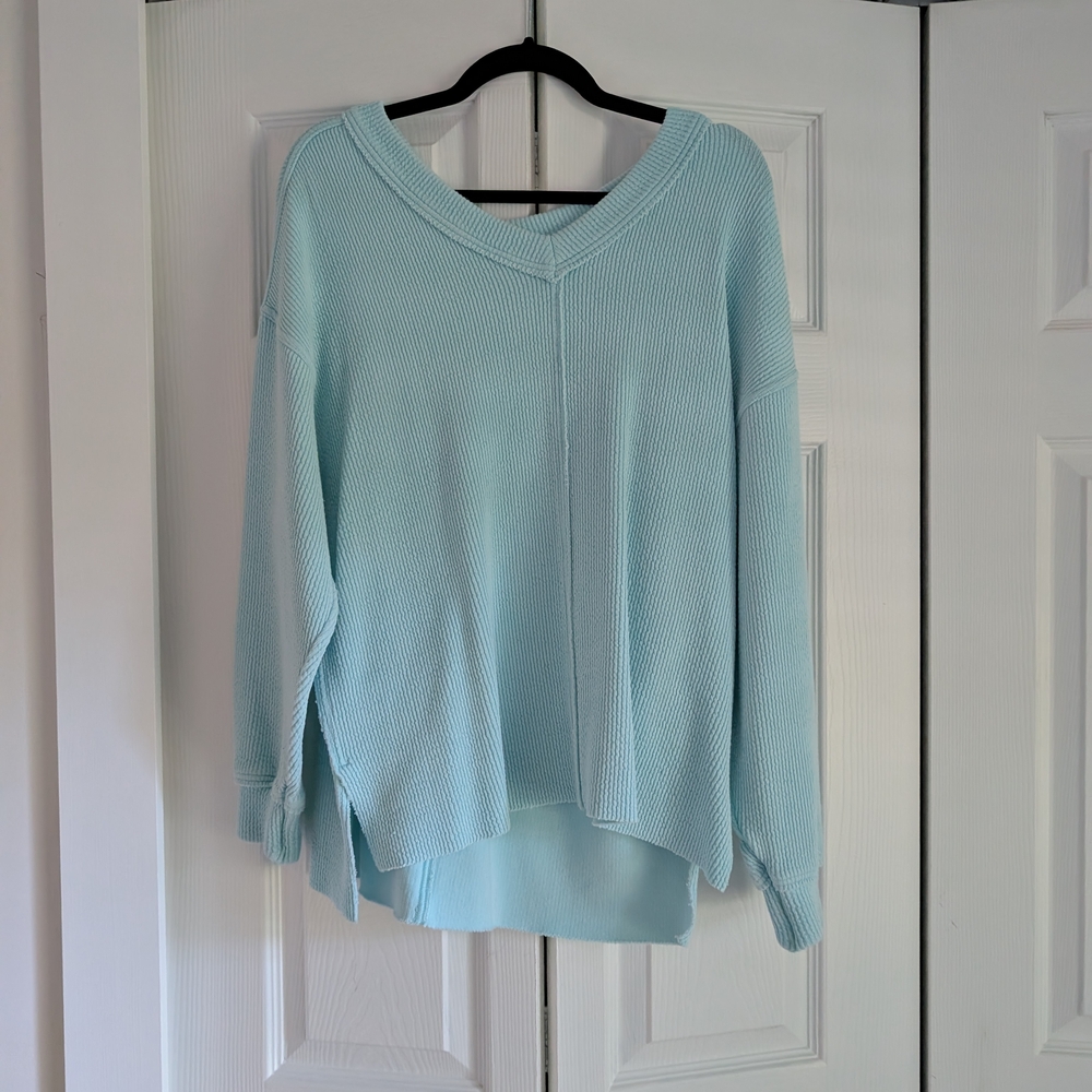 Aerie Light Blue V-Neck Sweater